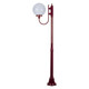 Lisbon 30cm Sphere Curved Arm Medium Post Light - Burgundy Finish / E27 Lisbon 30cm Sphere Curved Arm Medium Post Light - Burgundy Finish / E27